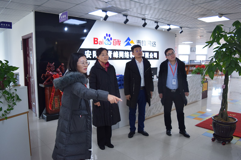中共河南省委網信辦社評處處長李麗同志，中共安陽市委網信辦副主任、市互聯網行業黨委書記王曉萌同志蒞臨安陽青峰網絡參觀指導！